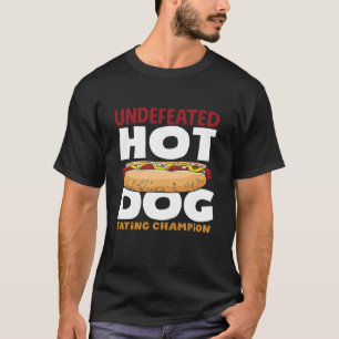 Camiseta Campeón de comer amante de los hot dogs invicto
