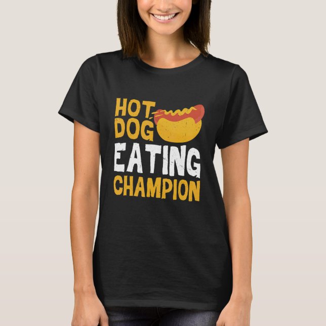 Camiseta Campeón de comer perro caliente (Anverso)