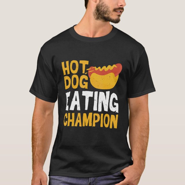 Camiseta Campeón de comer perro caliente (Anverso)