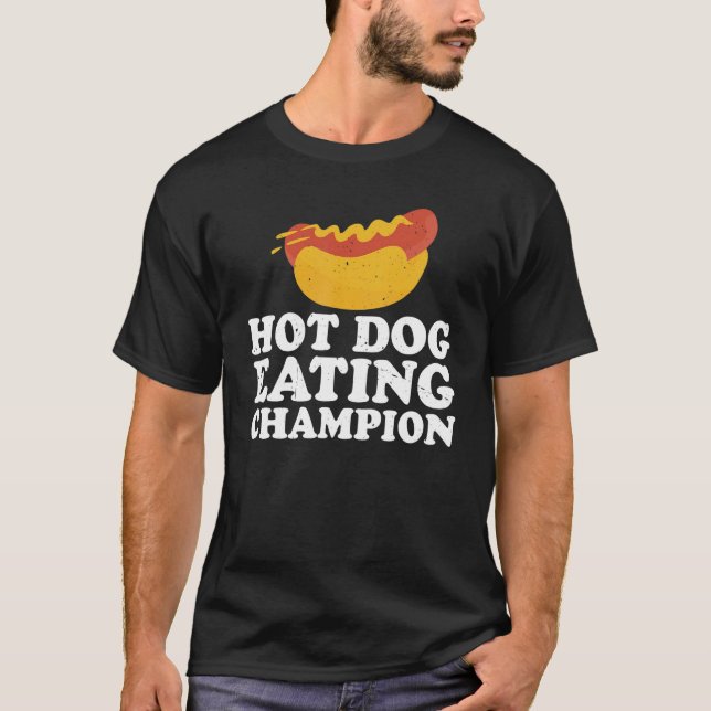 Camiseta Campeón de comer perro caliente (Anverso)