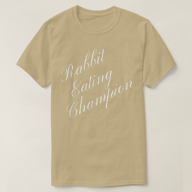 Camiseta Campeón de Comida de Conejo con Comida Competitiva (Diseño del anverso)
