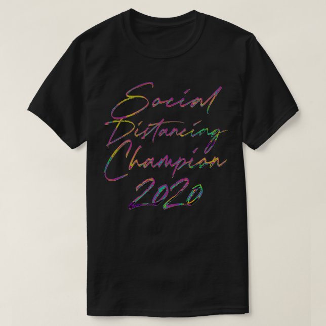 Camiseta Campeón de distanciamiento social 2020 Tipografía  (Diseño del anverso)