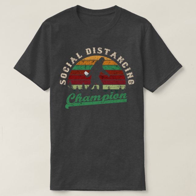 Camiseta Campeón de distanciamiento social divertido (Diseño del anverso)
