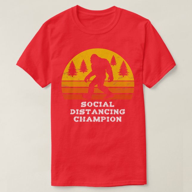 Camiseta Campeón de distanciamiento social divertido (Diseño del anverso)