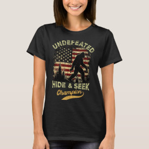 Camiseta Campeón de escondite divertido sasquatch Bigfoot