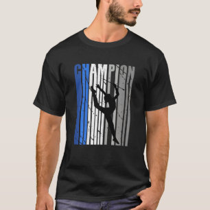 Camiseta Campeón de Gimnasia Rítmica Azul Retro Cumpleaños 