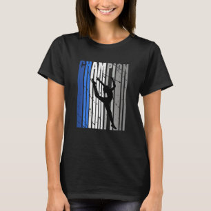 Camiseta Campeón de Gimnasia Rítmica Azul Retro Cumpleaños