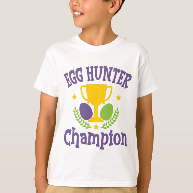 Camiseta Campeón de Huevo en Navidad Moderna de Pascua (Anverso)