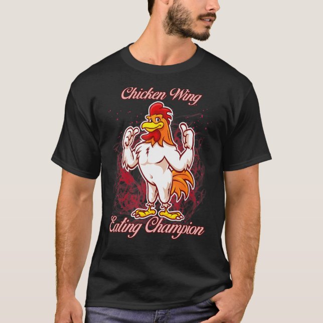 Camiseta Campeón de la alimentación del ala del pollo Sarcá (Anverso)