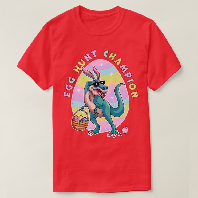 Camiseta Campeón de la cacería de huevos Dinosaurio de Pasc (Diseño del anverso)