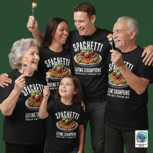 Camiseta Campeón de la familia de la reunión divertida comi