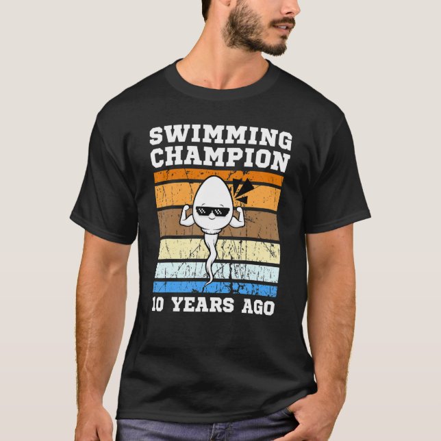 Camiseta Campeón de natación masculino hace 10 años esperma (Anverso)