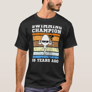 Camiseta Campeón de natación masculino hace 59 años esperma