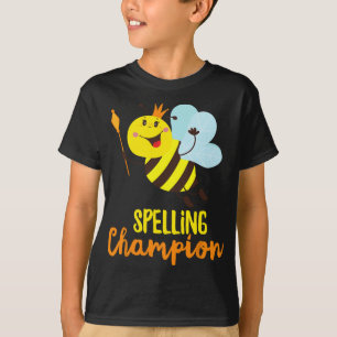 Camiseta Campeón de ortografía cute abeja ganadora de cont 