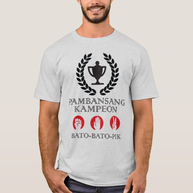 Camiseta campeón de papel de las tijeras de la roca (Anverso)