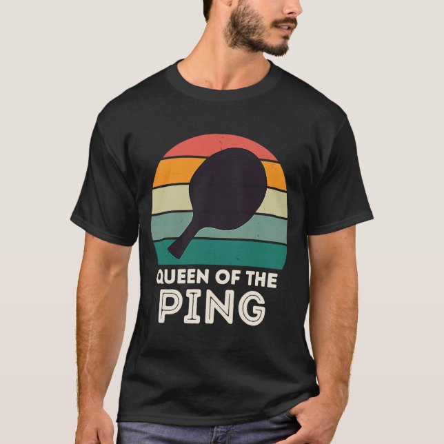 Camiseta Campeón de Ping Pong retro para hombres REINA DEL  (Anverso)