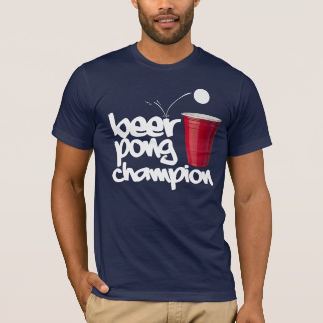 Camiseta CAMPEÓN de Pong de la CERVEZA (Anverso)