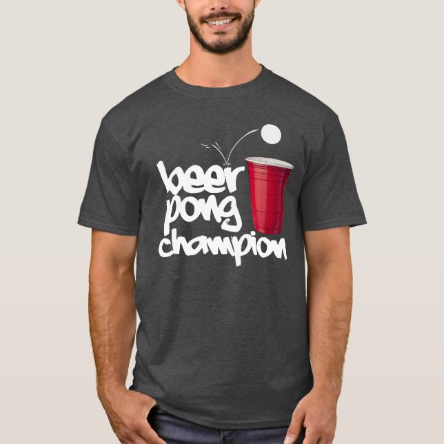 Camiseta CAMPEÓN de Pong de la CERVEZA (Anverso)