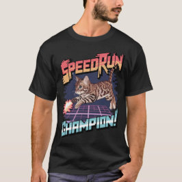 Camiseta Campeón de Speedrun - Arte de Pixel para Gato de B