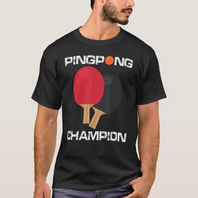 Camiseta Campeón de tenis Ping Pong Paddle (Anverso)