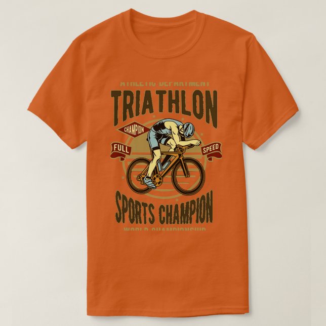 Camiseta Campeón de Triatlón Vintage (Diseño del anverso)