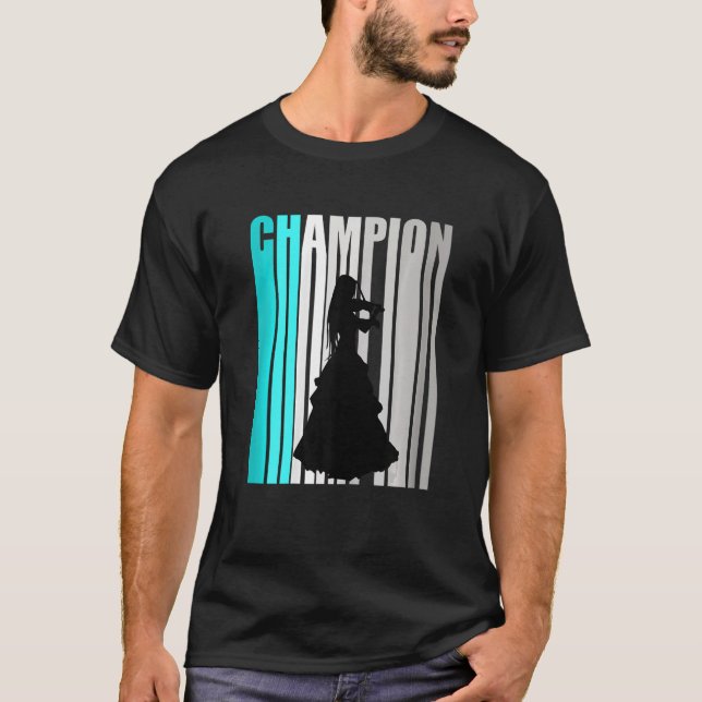 Camiseta Campeón de violín turquesa Orquesta de diseño retr (Anverso)