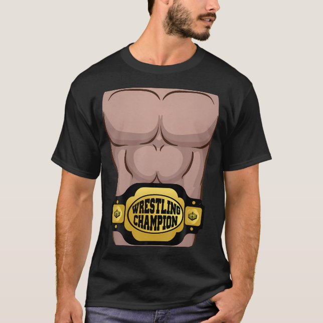 Camiseta Campeón del cinturón luchador disfraz Halloween Sh (Anverso)