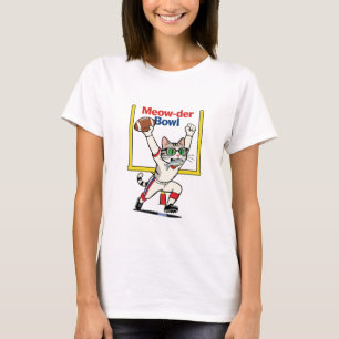 Camiseta Campeón del Tazón Meow-der Gato Fútbol Americano 
