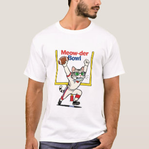 Camiseta Campeón del Tazón Meow-der Gato Fútbol Americano
