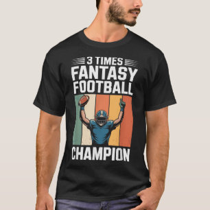Camiseta Campeón Divertido 3 Veces de Fútbol Fantasía