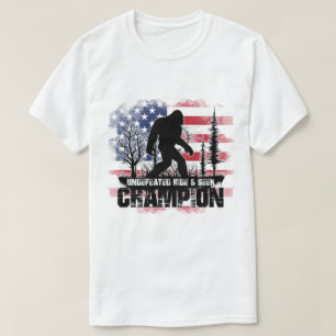 Camiseta Campeón invicto de Bigfoot en Escondite y Busca Ba