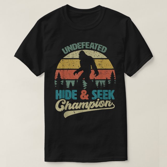 Camiseta Campeón invicto de escondite Bigfoot (Diseño del anverso)