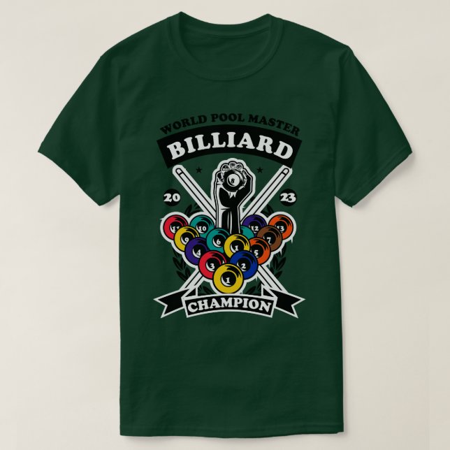 Camiseta Campeón Mundial de Billiard 2023 (Diseño del anverso)