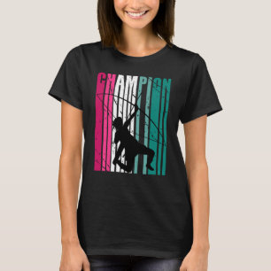 Camiseta Campeón Retro De Tiro Con Silhouette Colorido Verd