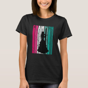 Camiseta Campeón Retro De Violín Artístico Verde azulado Ju