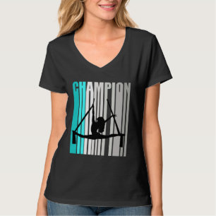 Camiseta Campeona Aerialista Turquesa de Danza de Yoga Aére