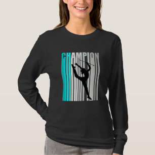 Camiseta Campeona de Gimnasia Rítmica Turquesa Diseño Retro