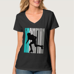 Camiseta Campeona de patinaje sobre ruedas turquesa para ni