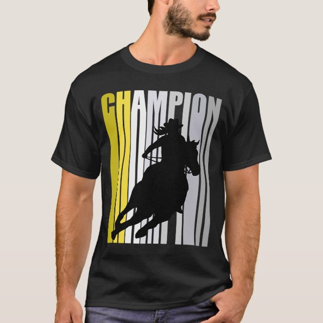 Camiseta Campeona de vaca amarilla Carreras de barril (Anverso)