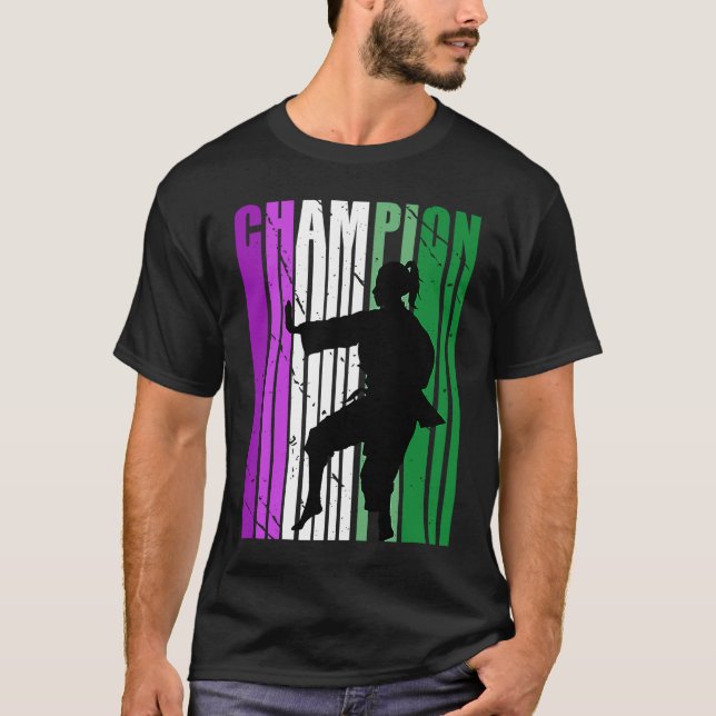 Camiseta Campeona Karate Cumpleaños Marcial Purple Gre (Anverso)