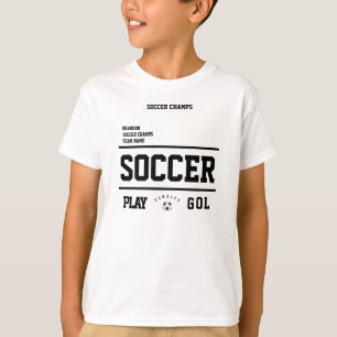 Camiseta Campeonatos de fútbol niños con número de jugadore