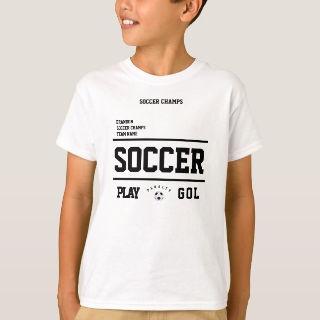 Camiseta Campeonatos de fútbol niños con número de jugadore (Anverso)
