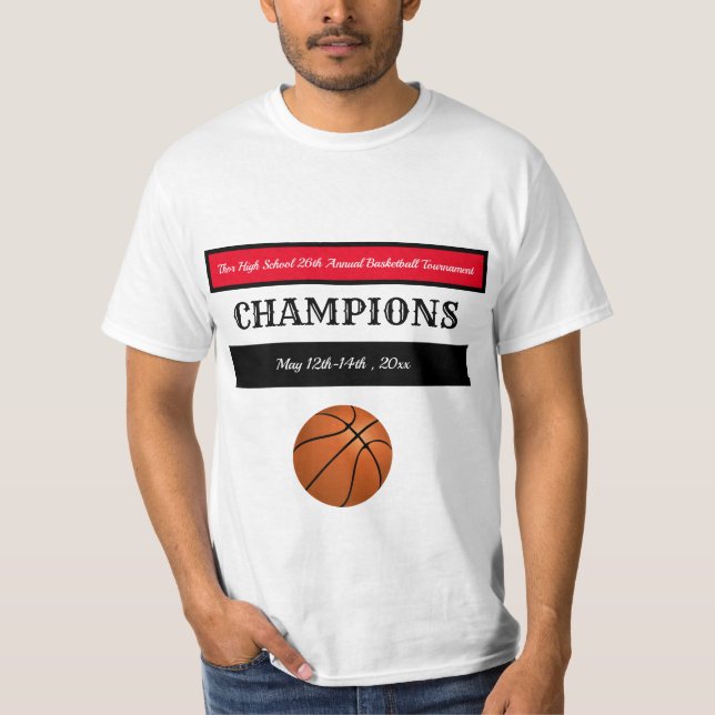 Camiseta Campeones editables de baloncesto (Anverso)