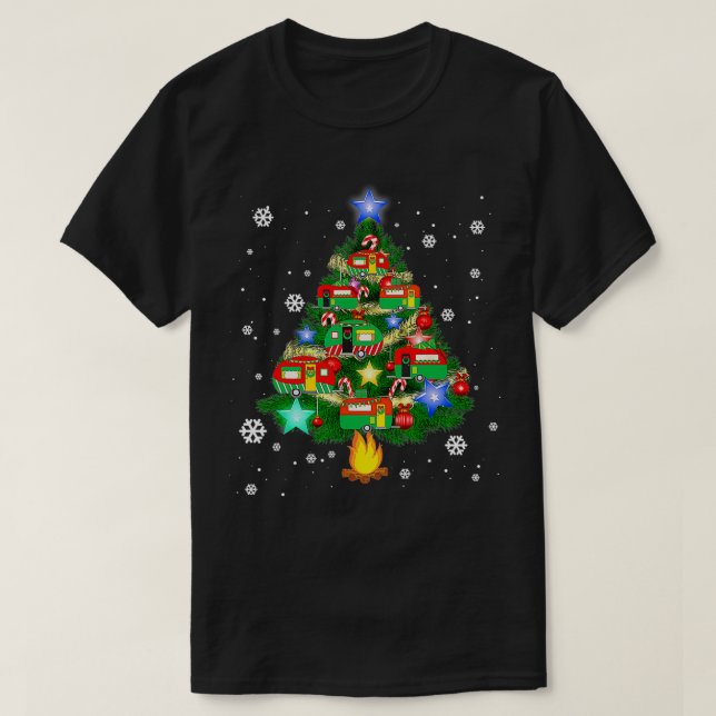 Camiseta Camper Árbol de Navidad Vehículos Guay Camping RVi (Diseño del anverso)