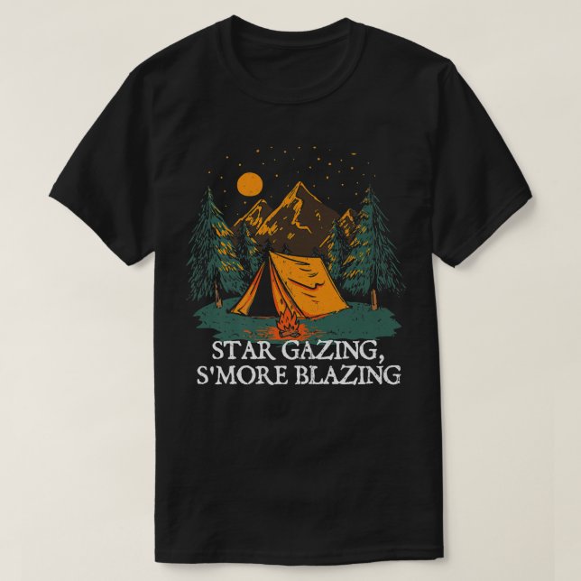 Camiseta Camper B de amigos de acampada de Star Gazing Smor (Diseño del anverso)