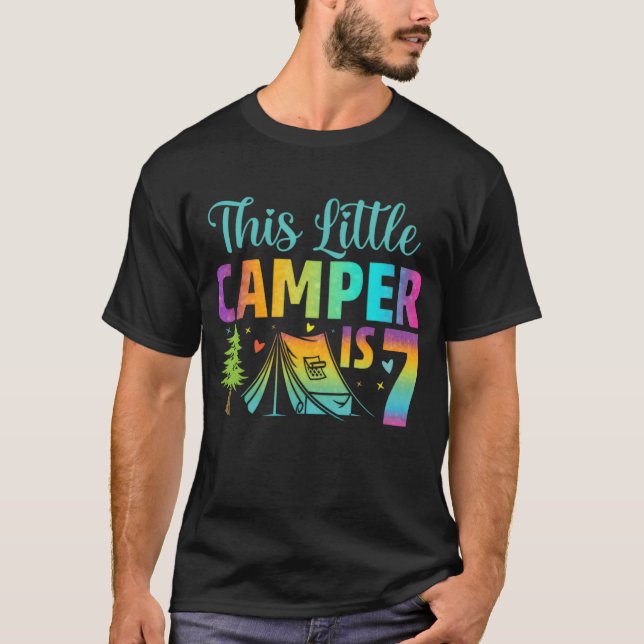 Camiseta Camper  Birthday 7 Years Old Camping 7th Bday retr (Anverso)