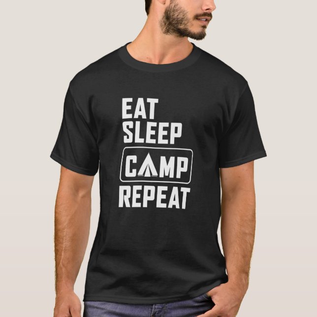 Camiseta Camper Camping Naturaleza excursionismo sueño repe (Anverso)