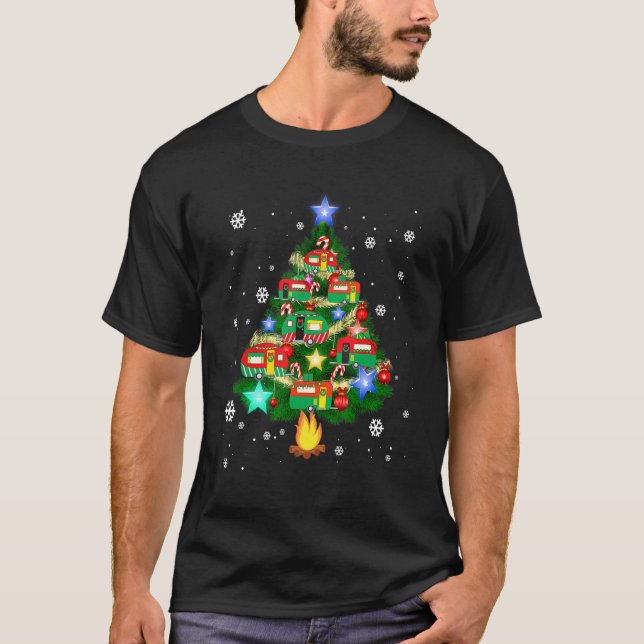 Camiseta Camper Christmas Tree Cool Vehicles Camping RVing (Anverso)