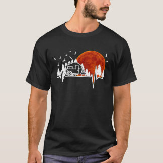 Camiseta Camper de ritmo acelerado Van Moon Forest Camping 