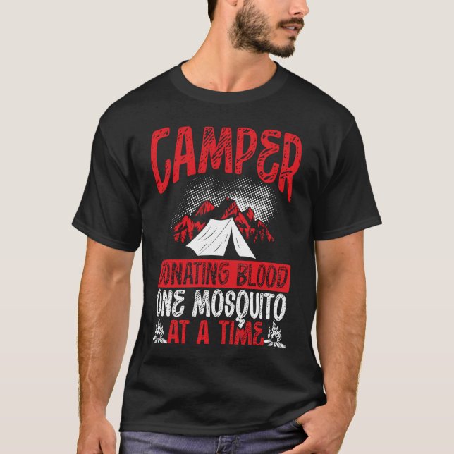 Camiseta Camper Donating Blood One Mosquito At A Time Campi (Anverso)